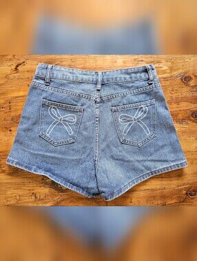 DAZY Light Blue Denim Jean Shorts with Embroidered Back Pockets